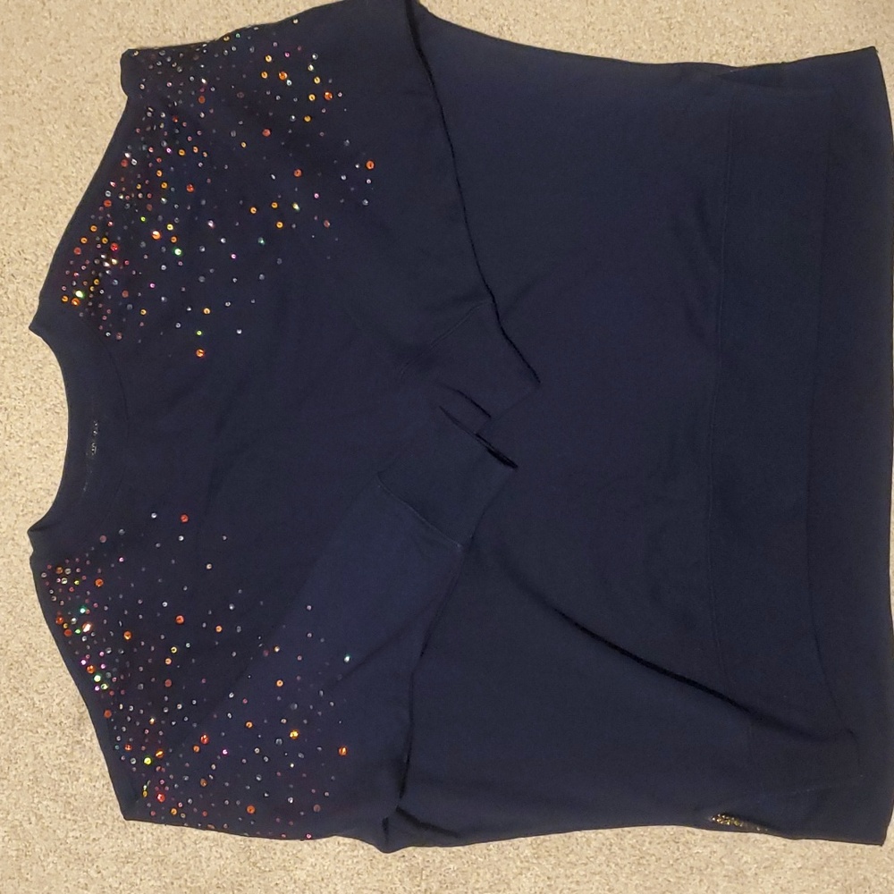 Sequined Sweatshirt Navy Blue  Crown and Ivy Size
